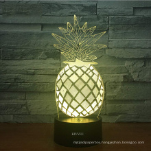 Factory Design Customized Acrylic Print 3D Pineapple Shape RGB LED  Base For Light